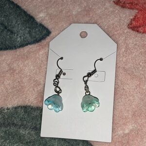 Elegant Blue Floral Earrings